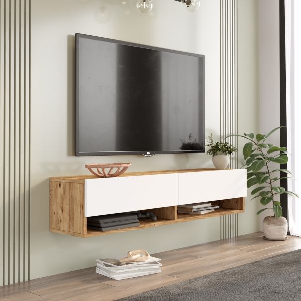 HANAH HOME TV komoda Fr11-Aw, bela/svetlobraon - 956LCS1678