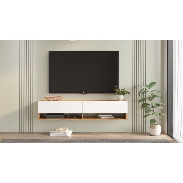 HANAH HOME TV komoda Fr11-Aw, bela/svetlobraon - 956LCS1678