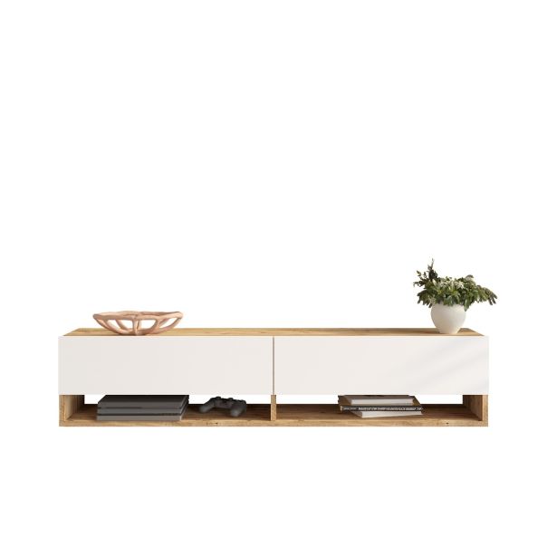 HANAH HOME TV komoda Fr11-Aw, bela/svetlobraon - 956LCS1678