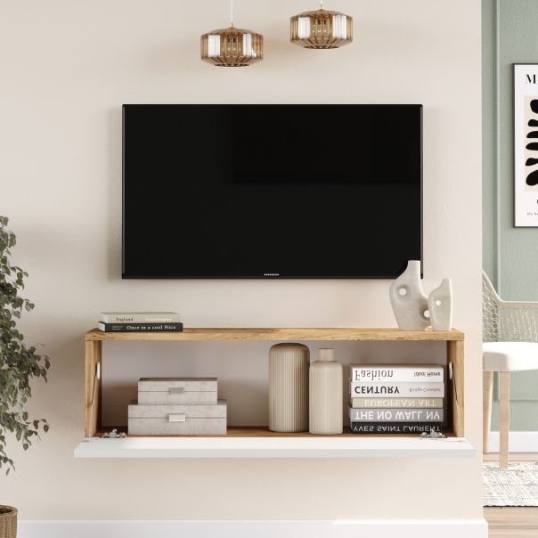 HANAH HOME TV komoda Fr12-Aw, bela/svetlobraon - 956LCS1681