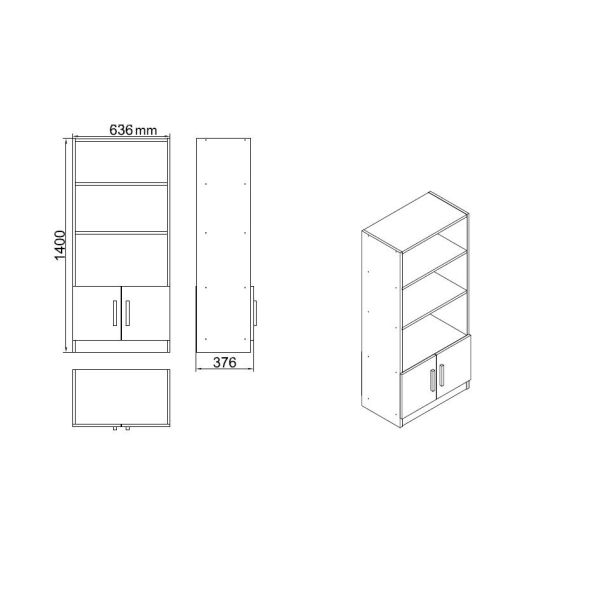 HANAH HOME Set kancelarijskog nameštaja Vo15-Ob, krem/siva - 956LCS2123