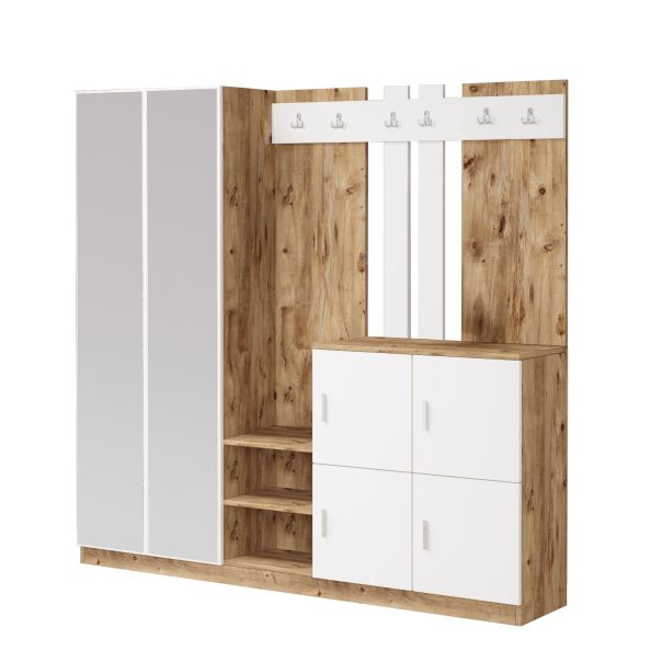 HANAH HOME Ormar za predsoblje sa čivilukom Dd9-Aw, bela/braon - EP2799694