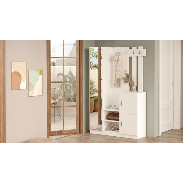 HANAH HOME Ormar za predsoblje sa čivilukom Dd7-W, bela - EP2799682