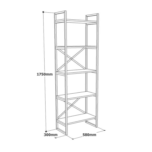 HANAH HOME Polica za knjige Vg3-Ge, krem/zlatna - 956LCS3142