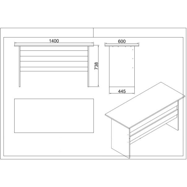 HANAH HOME Set kancelarijskog nameštaja Vo17-Ba, braon - EP3057593