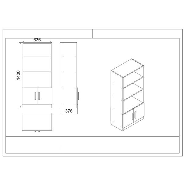 HANAH HOME Set kancelarijskog nameštaja Vo17-Ba, braon - EP3057593
