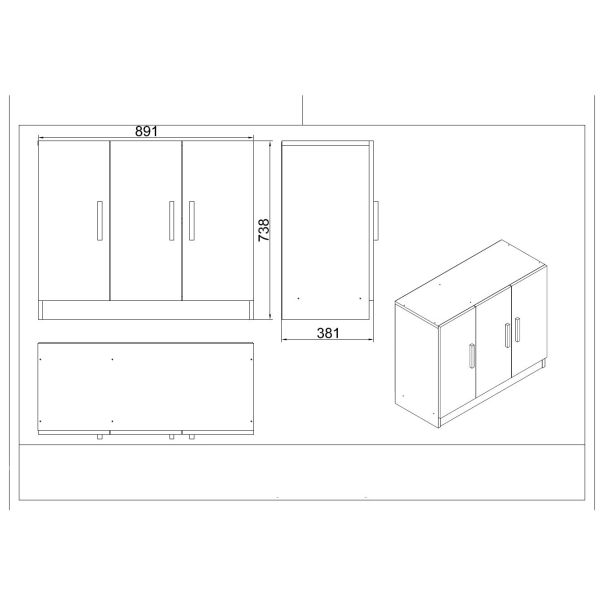 HANAH HOME Set kancelarijskog nameštaja Vo17-Ba, braon - EP3057593
