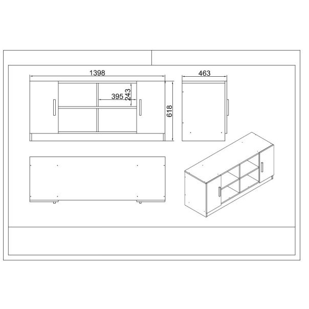 HANAH HOME Set kancelarijskog nameštaja Vo17-Ba, braon - EP3057593