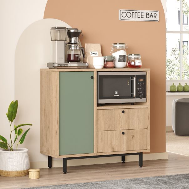 HANAH HOME Kuhinjska komoda RE1-SY, braon/zelena - EP3057605