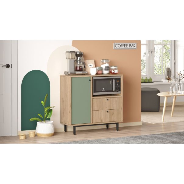 HANAH HOME Kuhinjska komoda RE1-SY, braon/zelena - EP3057605