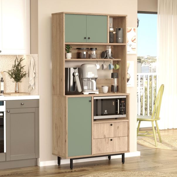 HANAH HOME Kuhinjska komoda RE4-SY, braon/zelena - EP3057611