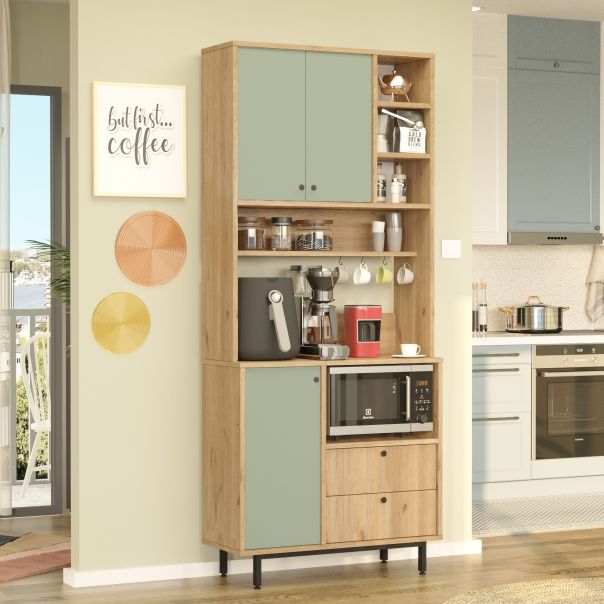 HANAH HOME Kuhinjska komoda RE6-SY, braon/zelena - EP3057617