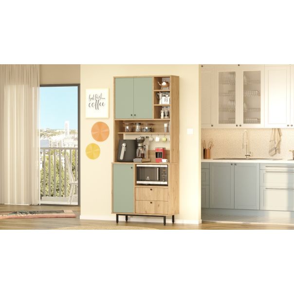 HANAH HOME Kuhinjska komoda RE6-SY, braon/zelena - EP3057617