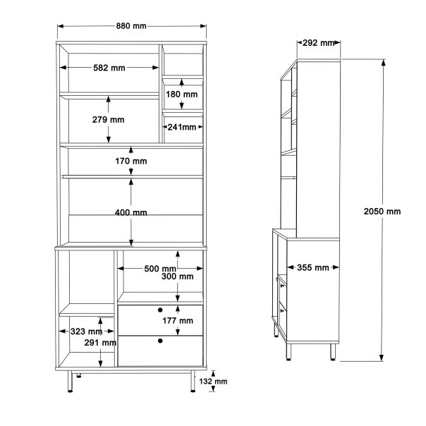 HANAH HOME Kuhinjska komoda RE6-SY, braon/zelena - EP3057617