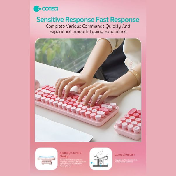 Combo mis i tastatura Coteci 84019 pink - EP3009637