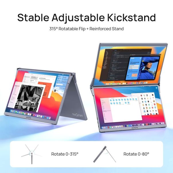 Eksterni prenosni monitor Arzopa E1 (Dual Screen) 2x15,6 inch Grey FHD sRGB100 - EP3055767