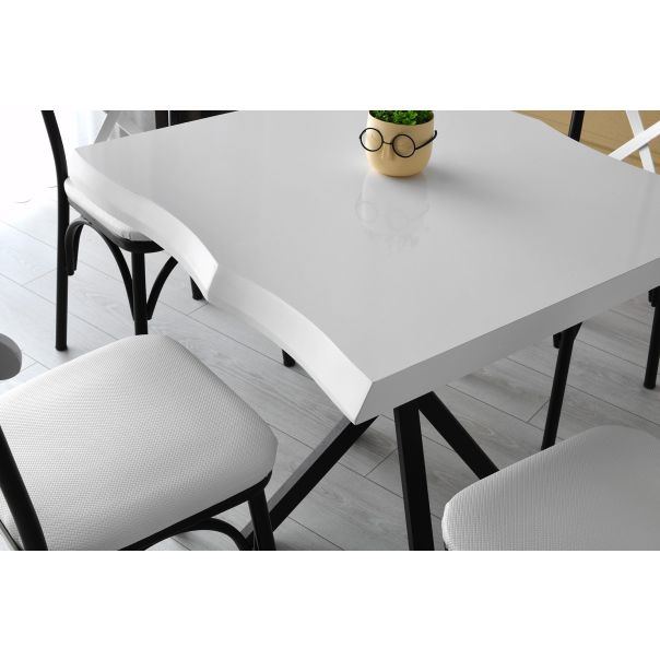 HANAH HOME Trpezarijski sto Safir 1461, crna/bela - 974NMB1159