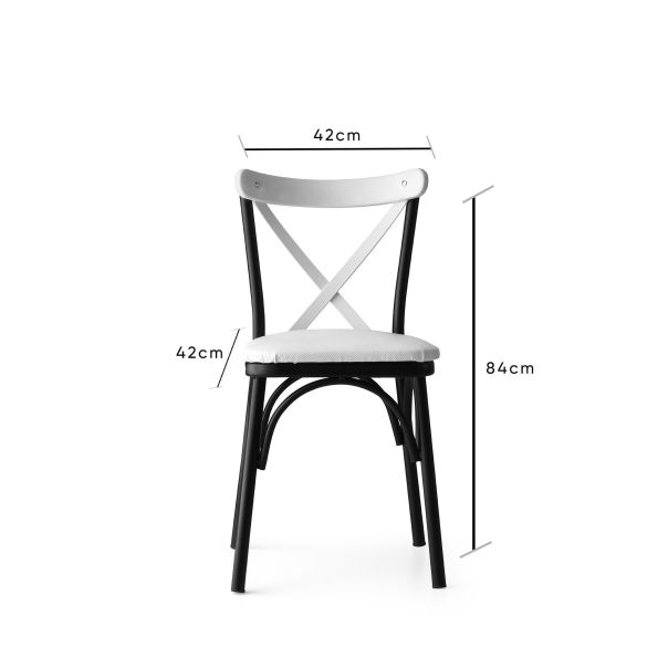 HANAH HOME Set trpezarijskih stolica Ekol 4/1, crna/bela - 974NMB1176