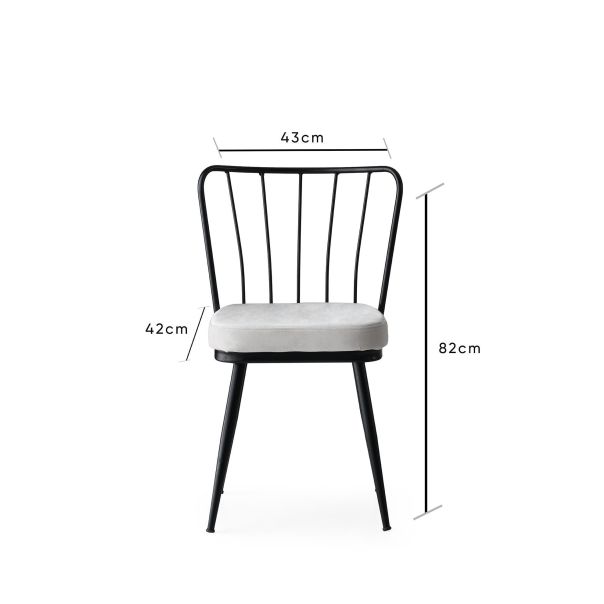 HANAH HOME Set trpezarijskih stolica Ilidiz  4/1, crna/bela - 974NMB1184