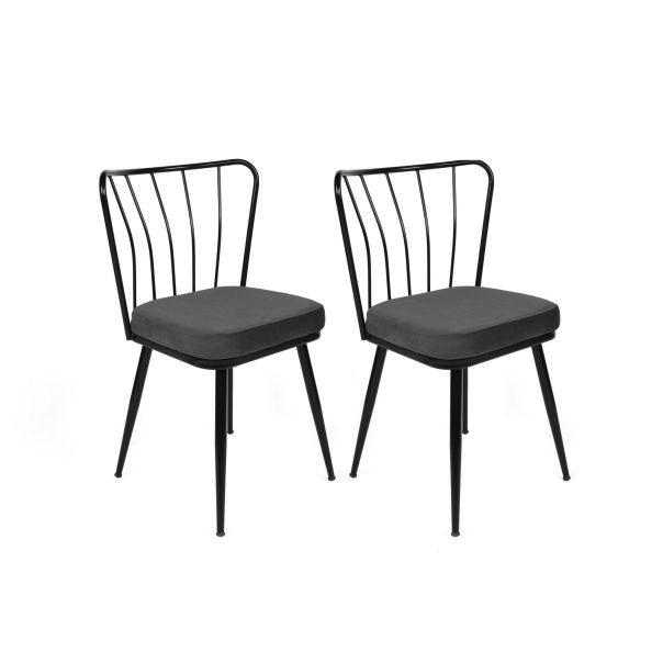 HANAH HOME Set trpezarijskih stolica Yildiz 2/1, crna - 974NMB1185