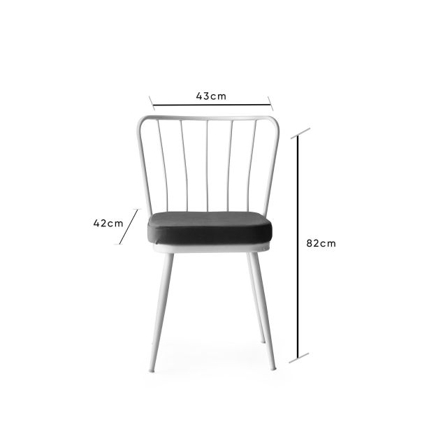 HANAH HOME Set trpezarijskih stolica Ilidiz  4/1, siva/bela - 974NMB1188