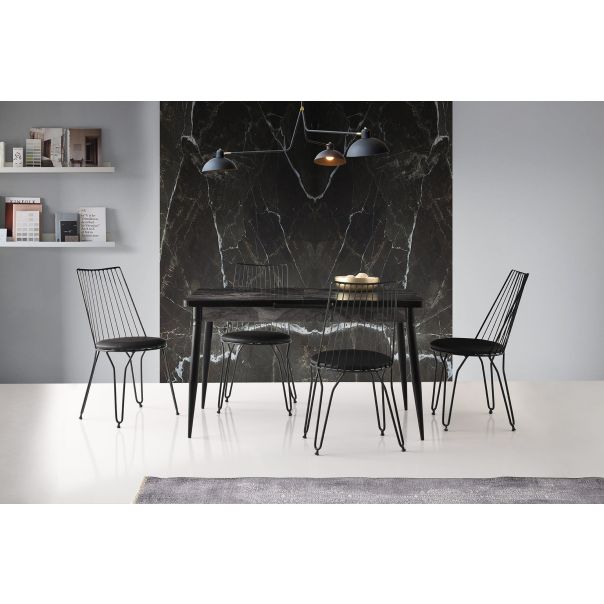 HANAH HOME Set trpezarijskih stolica Ada 2/1, crna - 974NMB1192