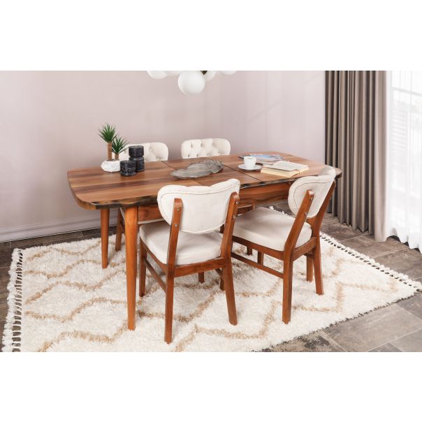 HANAH HOME Set trpezarijskih stolica Elma 2/1 760 V2, braon/bež - EP3057626