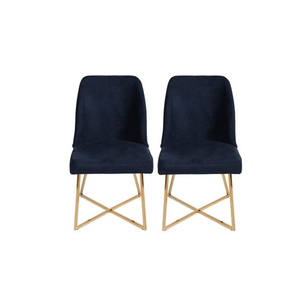 HANAH HOME Set trpezarijskih stolica Madrid 2/1, teget - 974NMB1204