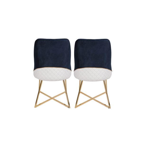 HANAH HOME Set trpezarijskih stolica Madrid 2/1, teget - 974NMB1204