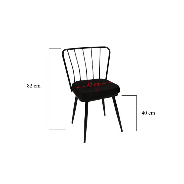 HANAH HOME Set trpezarijskih stolica 2/1 Yildiz 943 V2, crna - 974NMB1210