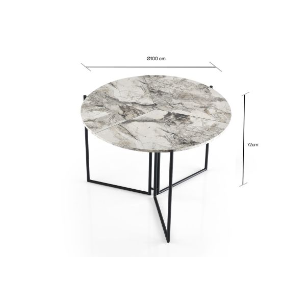 HANAH HOME Trpezarijski sto Yaprak 1203, crna/bela - 974NMB1518
