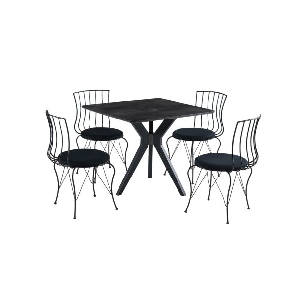 HANAH HOME Trpezarijski sto Kare Ares, crna - 974NMB1525