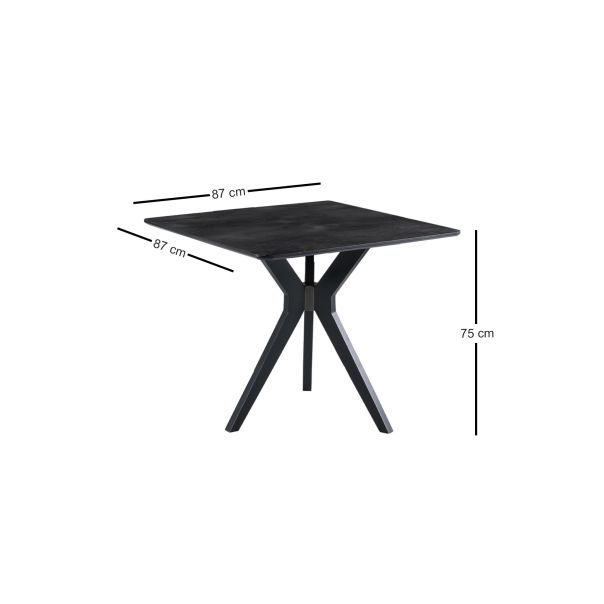 HANAH HOME Trpezarijski sto Kare Ares, crna - 974NMB1525