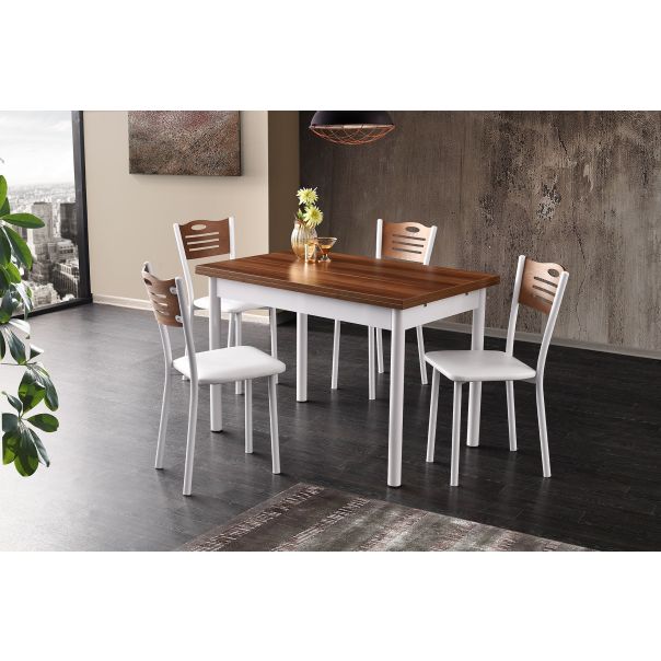 HANAH HOME Trpezarijski sto Polo, braon/bela - 974NMB1529