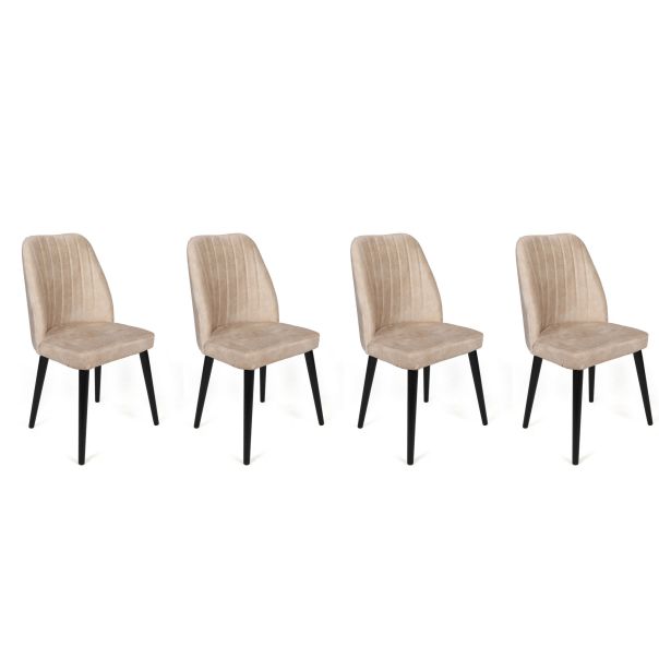 HANAH HOME Set trpezarijskih stolica 4/1 Alfa-434, bež/crna - 194858