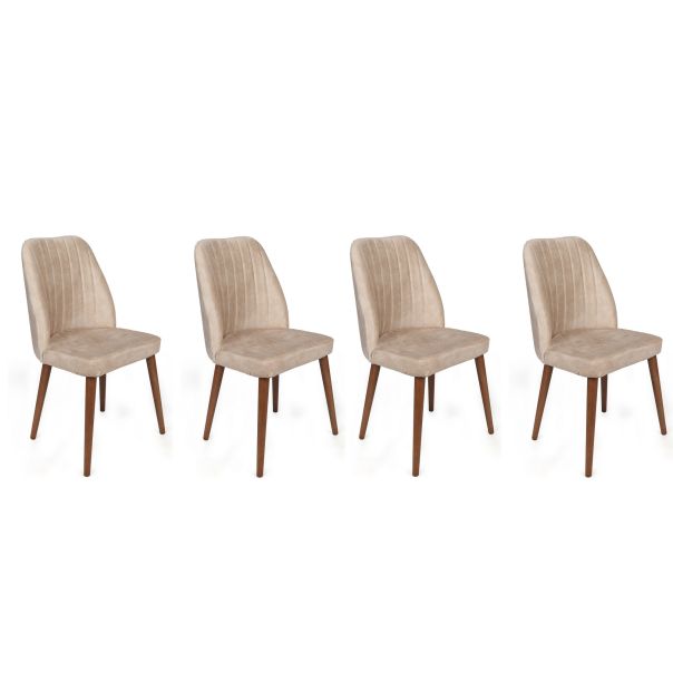 HANAH HOME Set trpezarijskih stolica 4/1 Alfa-464, bež/braon - 174307