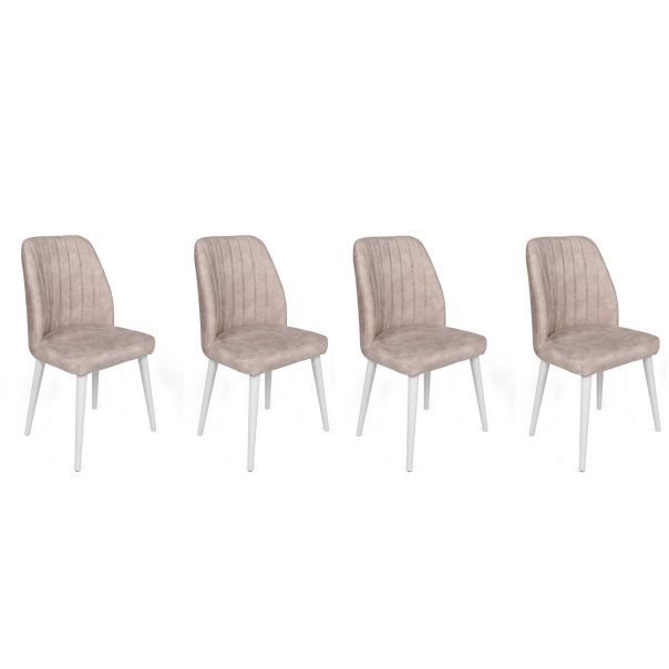 HANAH HOME Set trpezarijskih stolica 4/1 Alfa-495, krem/bela - 194860