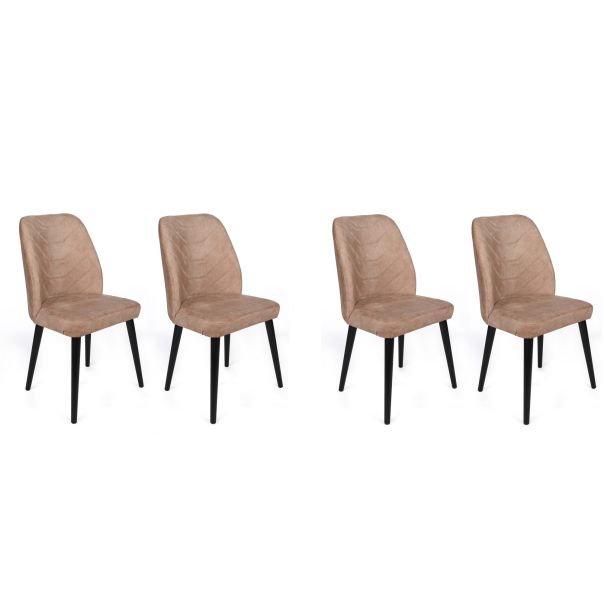 HANAH HOME Set trpezarijskih stolica 4/1 Dallas-523, bež/crna - 194863