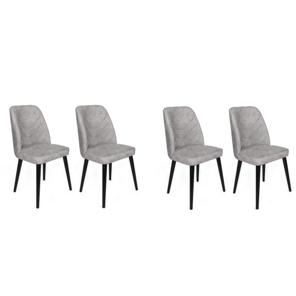 HANAH HOME Set trpezarijskih stolica 4/1 Dallas-524, siva/crna - 194864