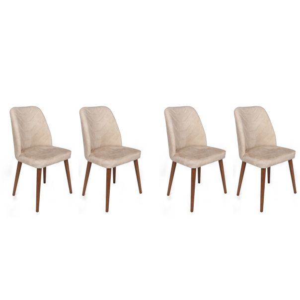 HANAH HOME Set trpezarijskih stolica 4/1 Dallas-550, bež/braon - 174070