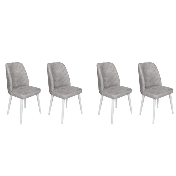 HANAH HOME Set trpezarijskih stolica 4/1 Dallas-584, siva/bela - 194865