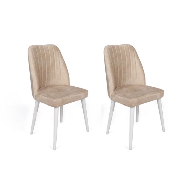 HANAH HOME Set trpezarijskih stolica 2/1 Alfa-494, bež/bela - 194884