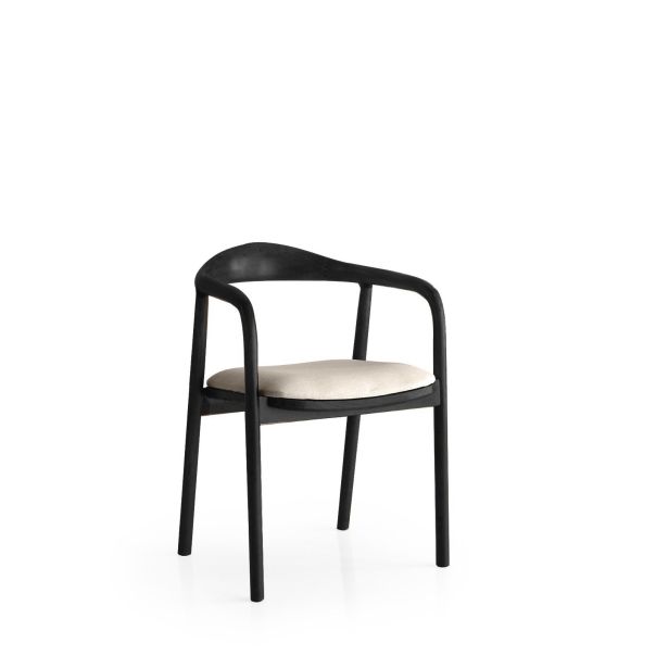 HANAH HOME Trpezarijska stolica PA 031, crna/krem - 974NMB1707