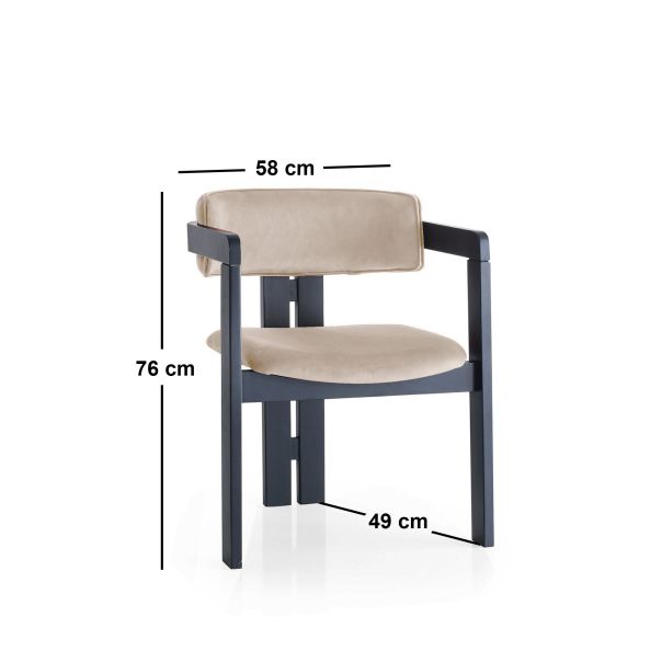 HANAH HOME Trpezarijska stolica CO 007, krem/crna - 974NMB1741