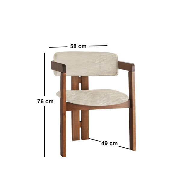 HANAH HOME Trpezarijska stolica CO-015, krem/braon - 974NMB1771