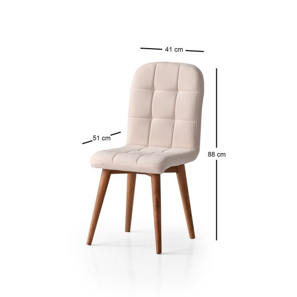 HANAH HOME Set trpezarijskih stolica Retro 2/1, krem - 974NMB1830