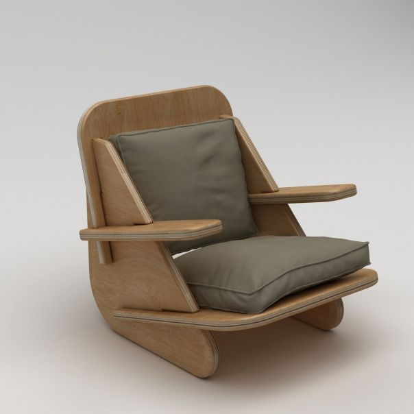 HANAH HOME Fotelja Stylish, braon/maslinasta - EP3057737