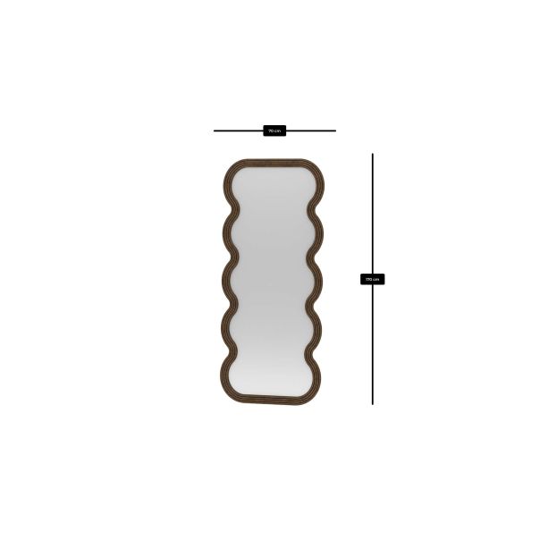 HANAH HOME Dekorativno ogledalo Wave, braon - EP3132643