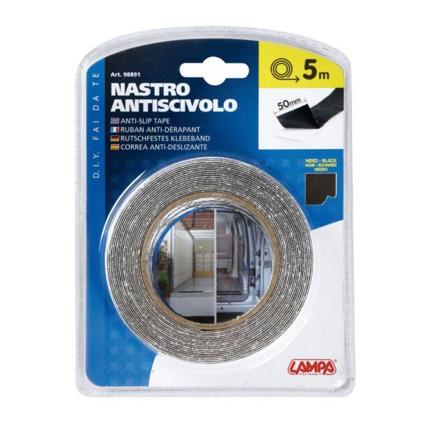 LAMPA ACCESSORIES Neklizajuća samolepljiva traka crna 5mX5cm - 98891