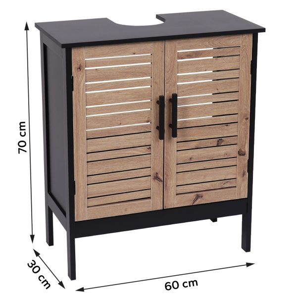 TENDANCE Podni element za umivaonik 60x30x70cm Bergen, crna/braon - 9900763